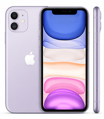 iPhone 11 front back and side viewswith white background